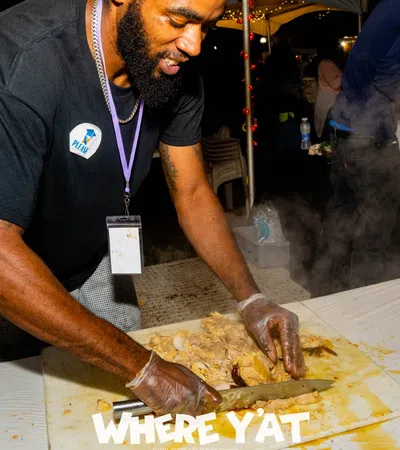 a man making a doughnut