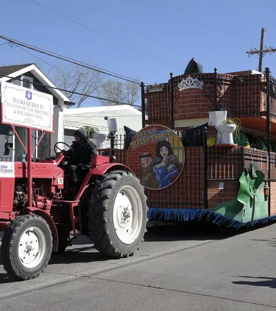 a tractor with a trailer full of boxes