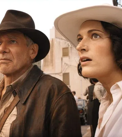 Phoebe Waller-Bridge, Harrison Ford wearing hats