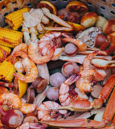 a basket of seafood
