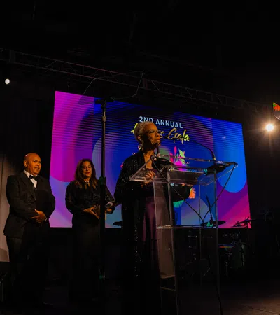 a group of people on a stage