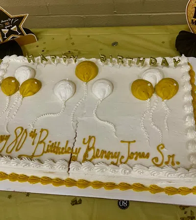 a cake with a message on it