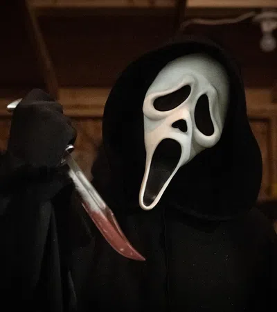 a person wearing a mask
