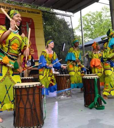 a group of people in colorful clothing