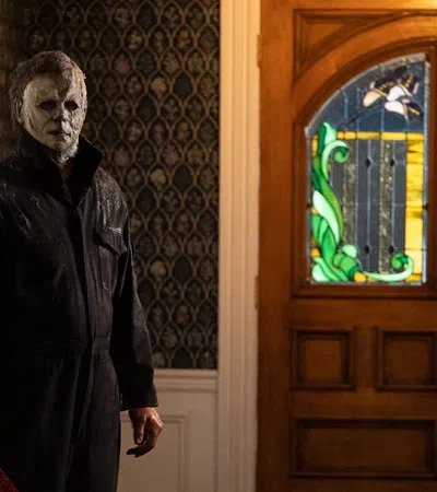 a man wearing a mask