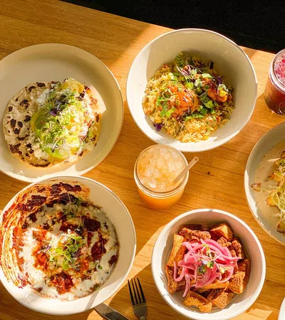a table full of food