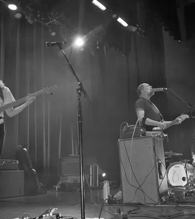 a band playing on a stage