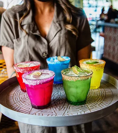 a group of colorful cups