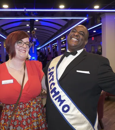 a man and woman posing for a picture