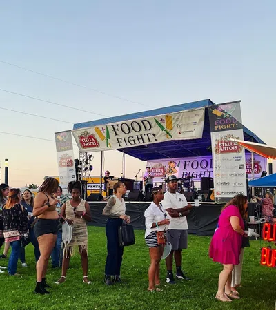 a group of people at an outdoor event
