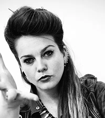 a woman pointing her finger