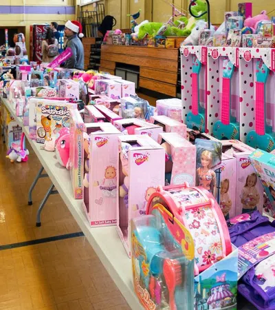 a store with a variety of gift bags