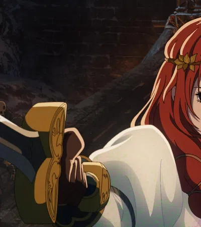 a person in a red headdress with a sword
