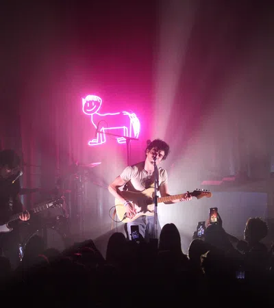 a band playing on stage