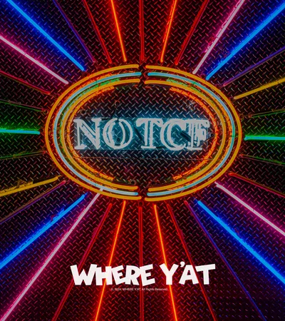 a neon sign with a word