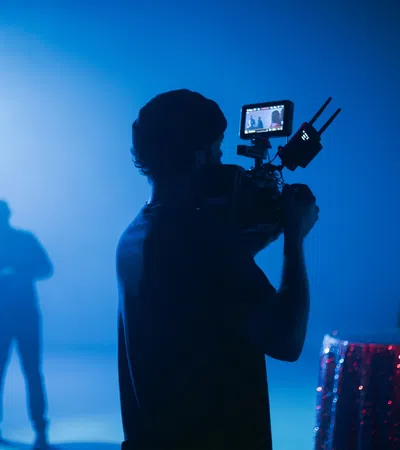 a man holding a camera