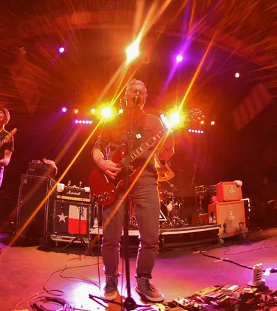 a band playing on a stage