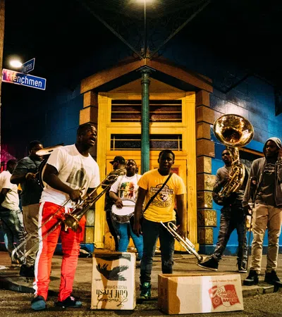 a group of people playing instruments