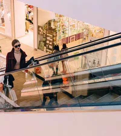 a person walking in a mall