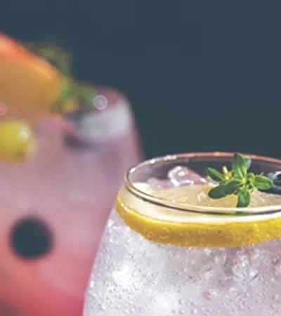 two drinks with straws