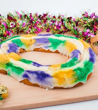 a colorful rock with a hole in it