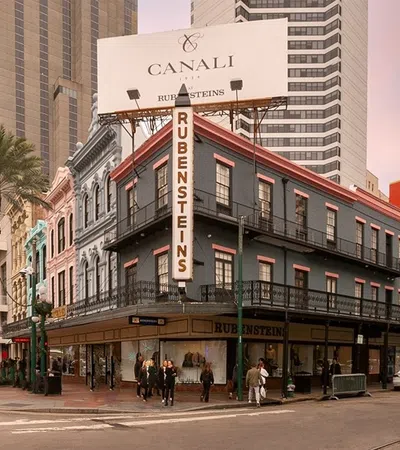 a street with a building on the side