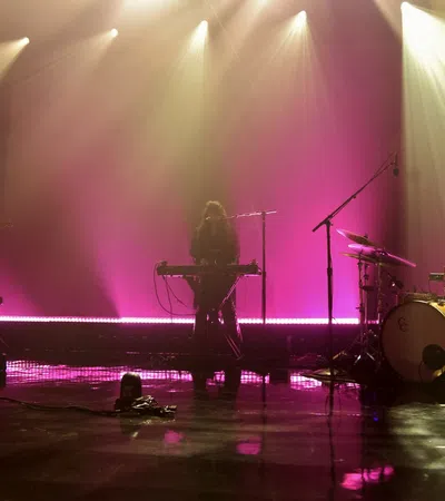a band playing on a stage