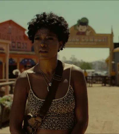 a woman standing outside