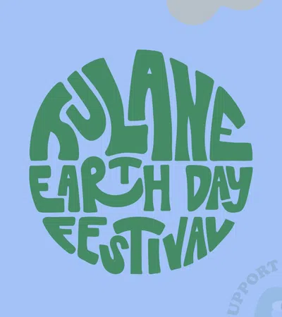 Colorful graphic for Kulane Earth Day Festival with vibrant floral elements.