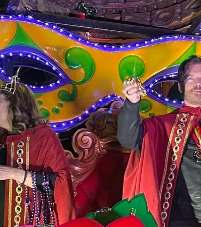 a man and woman on a ride