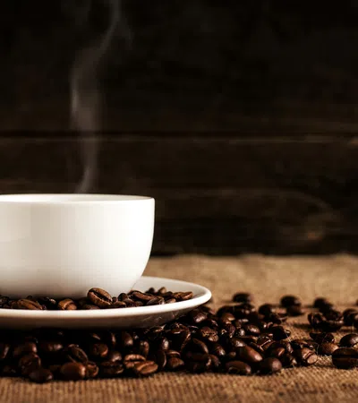 a cup of coffee on a table