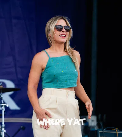 a woman wearing sunglasses