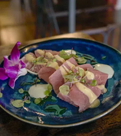a plate of sushi