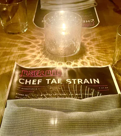 a menu on a table