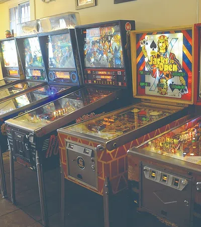 a row of arcade games