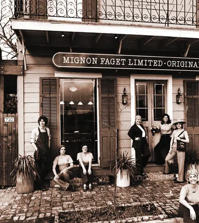 a group of people outside a building