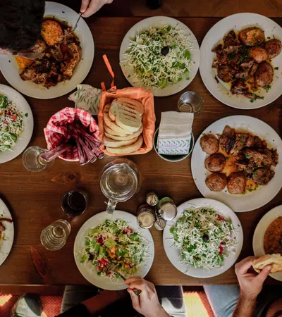 a table full of food