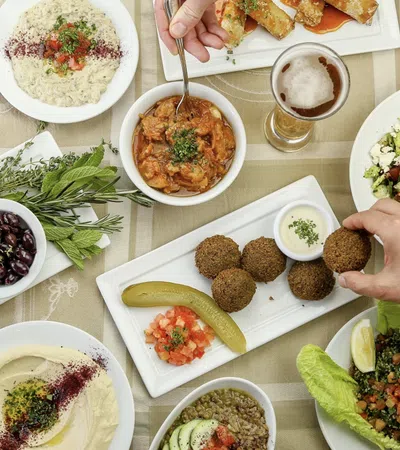 a table full of food