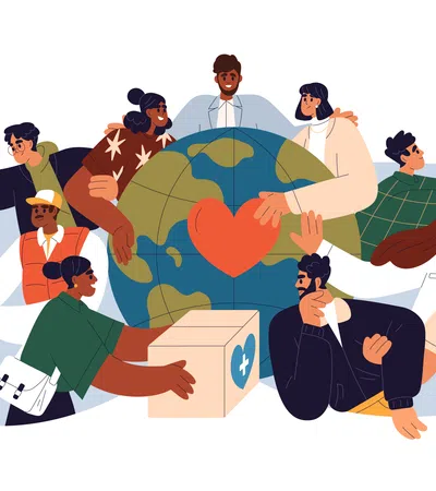 a group of people sitting on a couch