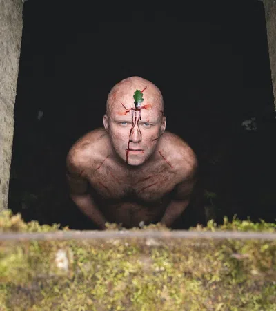 a person with a leaf on the head
