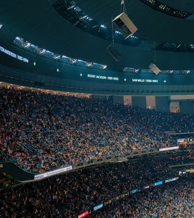 a stadium filled with people