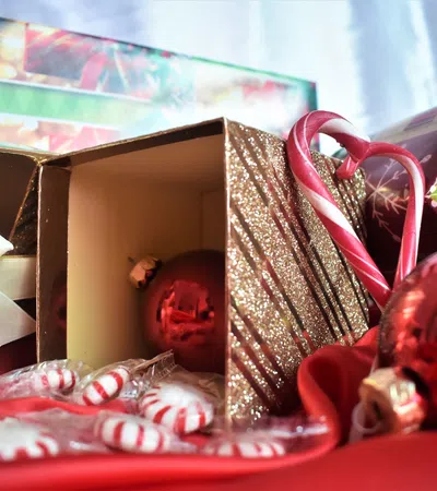a close-up of a gift box