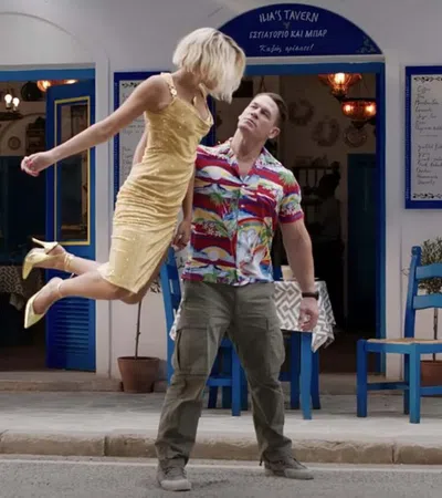 a man and woman dancing