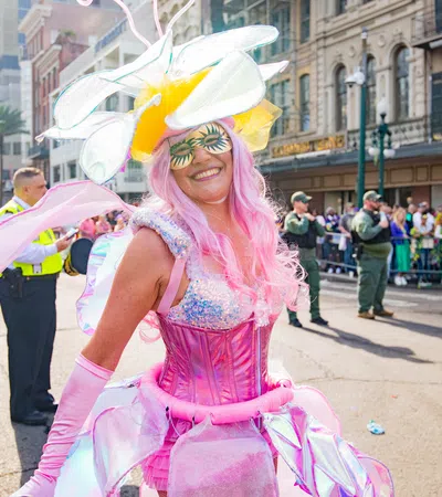 a person in a pink garment
