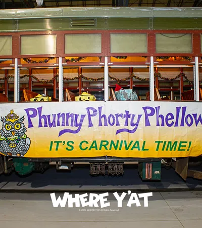 a train with a sign on it