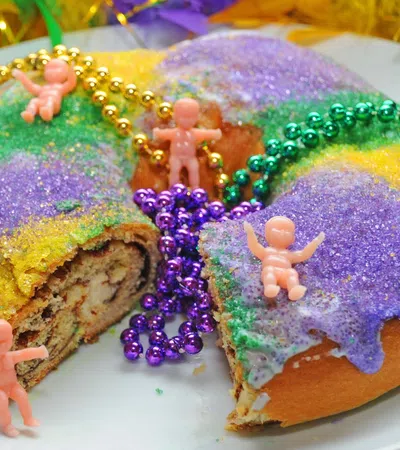 a cake with frosting and decorations