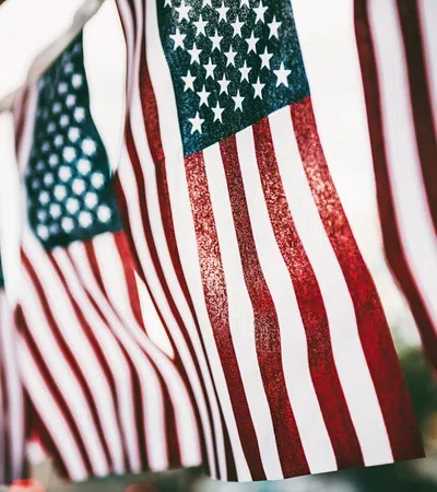 a flag with a flag in the background