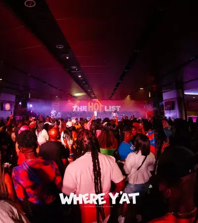 a crowd of people in a room