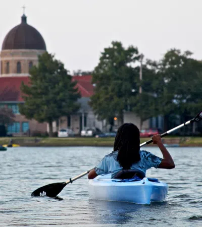 a man in a kayak