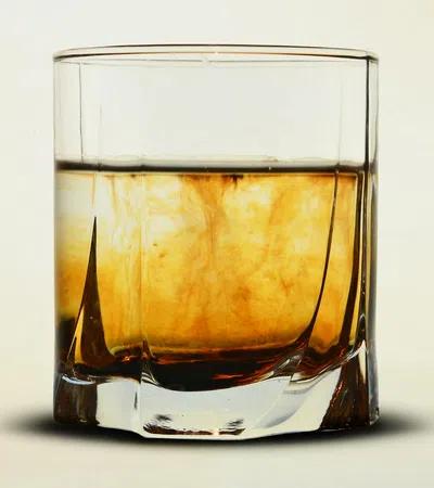 a glass of liquid